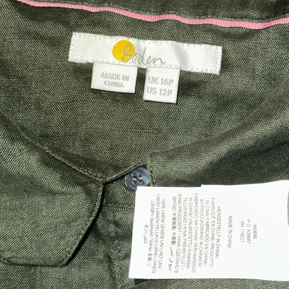 Boden Olive Button-Up Shirt - Picture 3 of 5
